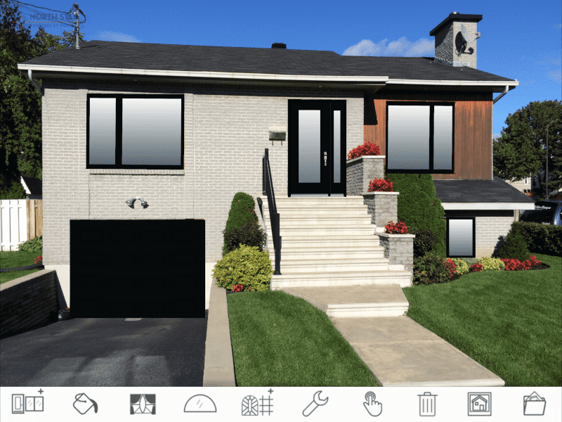 Façade avec accents foncés